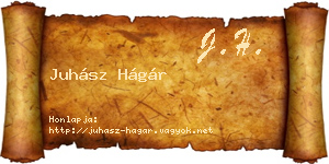 Juhász Hágár névjegykártya